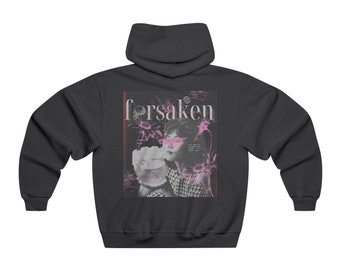 Sudadera con capucha gráfica 'Forsaken' negra/rosa