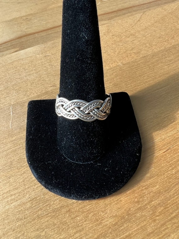 Men's Braided Sterling Silver Ring
