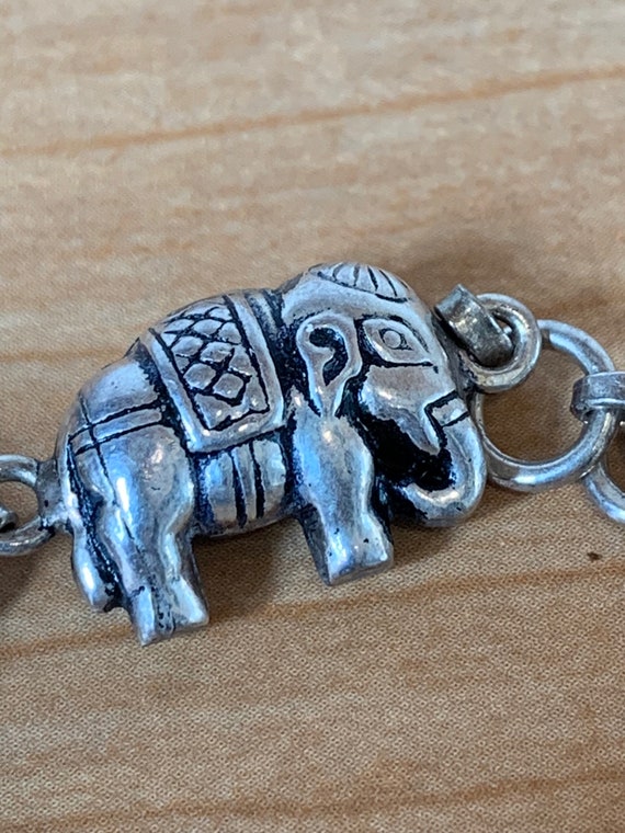 925 Sterling Silver Elephant Chain Bracelet