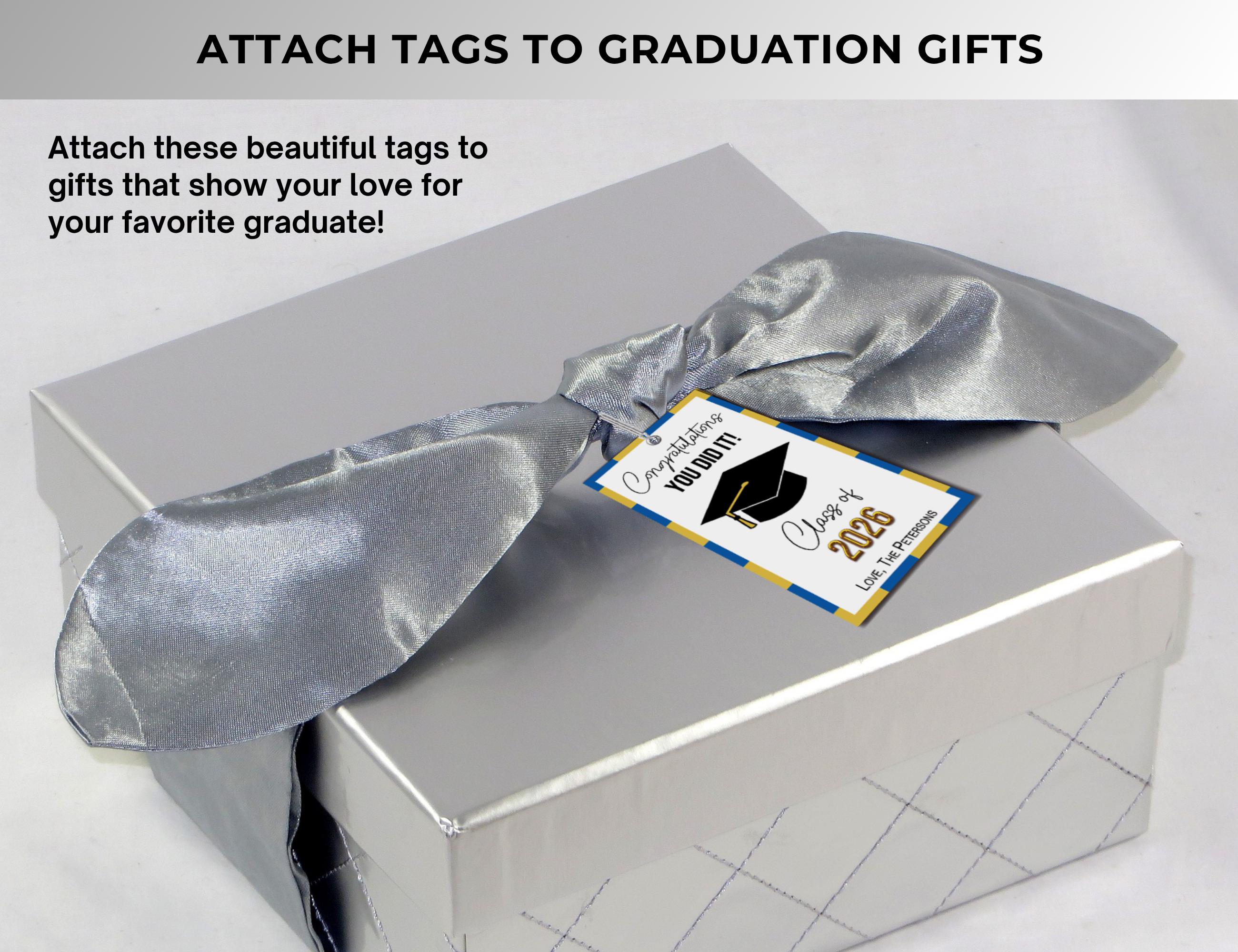 Graduation Gift Tags for Class of 2026, Printable Student Graduate Cap ...