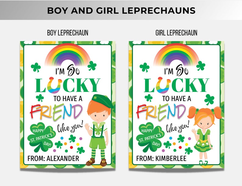 St. Patrick's Day Printable Gift Tag, I'm so Lucky to Have a Friend ...