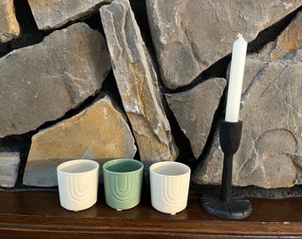 Three Mini Boho Scandi Ceramic Plant Pots