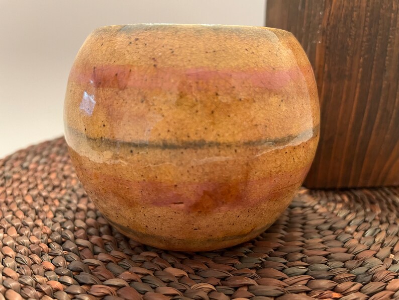 Vintage Signed Glazed Pottery Bowl in Cream Etsy