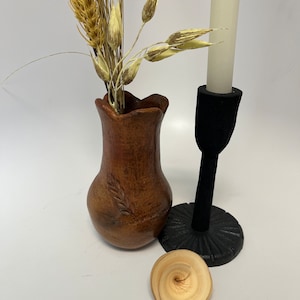 Small Brown Vintage Boho Artisan Pottery Vase