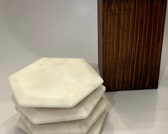 Beautiful Cream Marble Hexagon Coasters