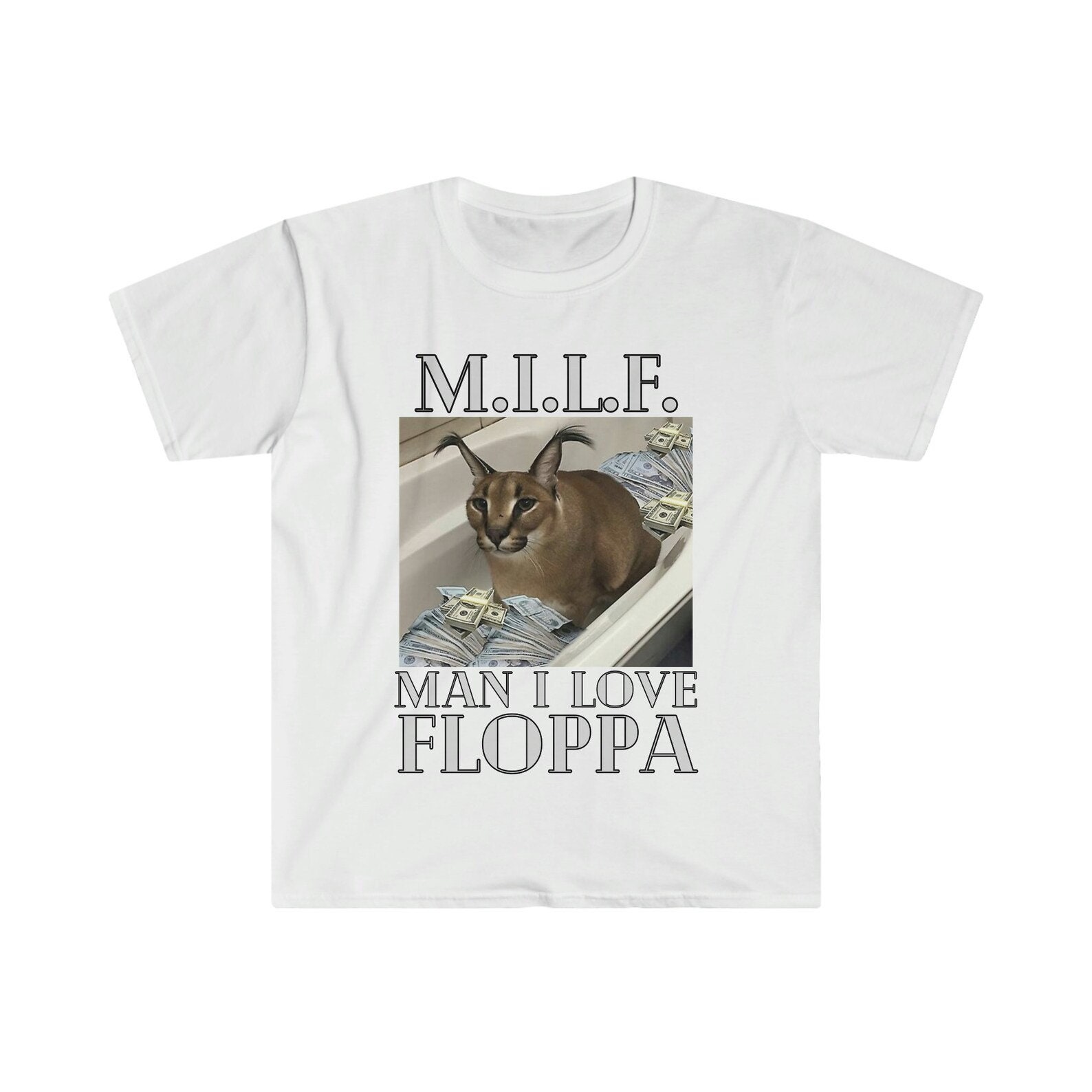  Big Floppa Meme Cat T-Shirt : Clothing, Shoes & Jewelry