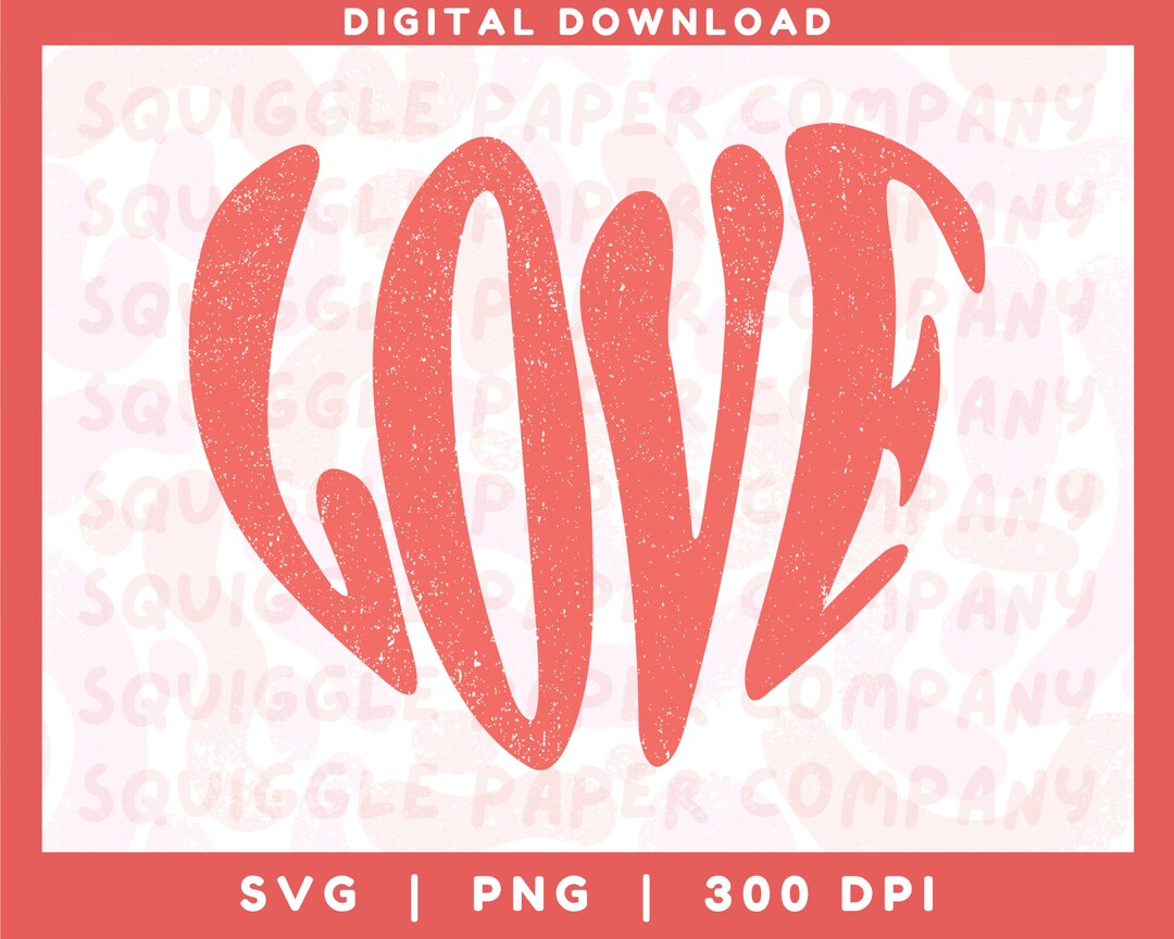 Retro Love Heart SVG PNG, Valentine's Day , Valentines Png, Vday Png ...