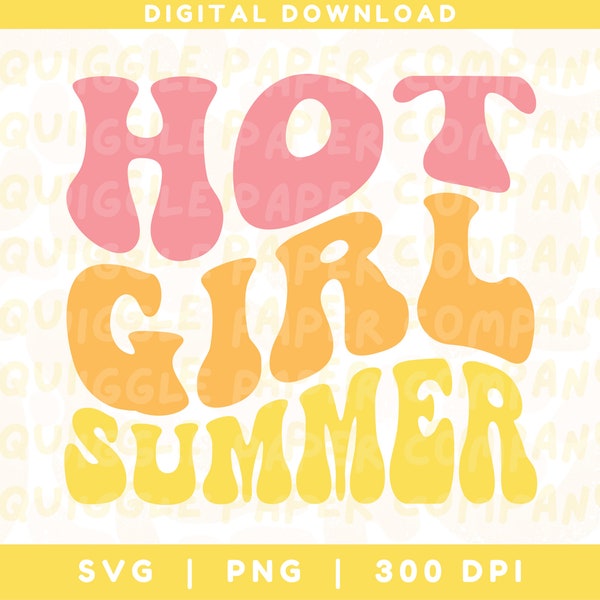 Hot Girl Sommer SVG PNG, Retro Sommer digitales Design, Groovy Vibes Clipart, sofortiger digitaler Download