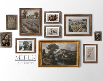 Vintage French Country Gallery Wall Art Prints - Rustic Decor (Digital Download)