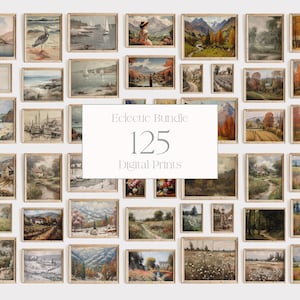 125 PRINTS Eclectic Mega Bundle Gallery Wall Set, Printable Wall Art, Eclectic Gallery Wall Art, Vintage Prints, Gallery Wall Collage G29