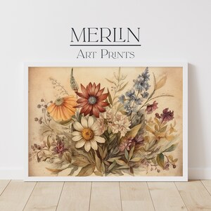 Vintage Flower Art Print Printable Antique Wildflower Print ...