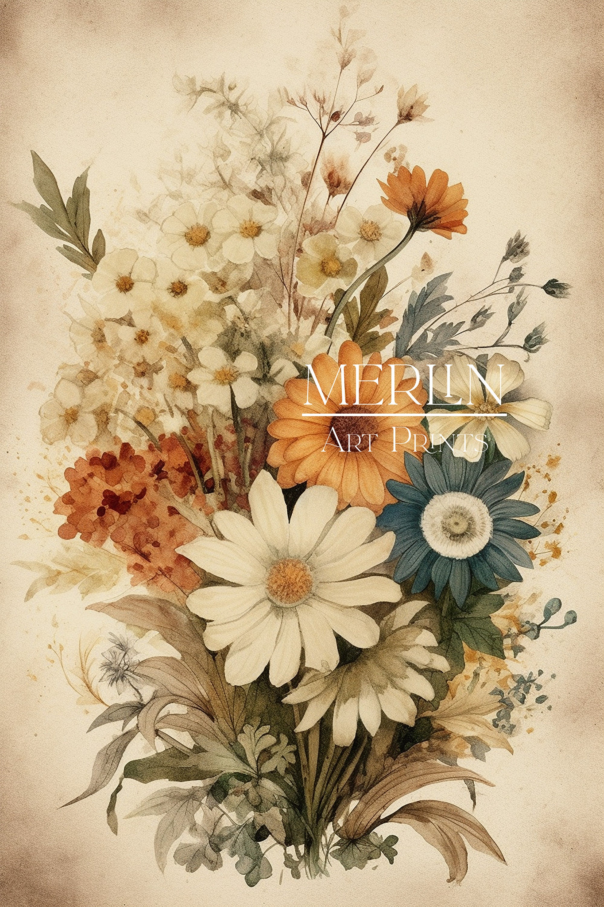 Vintage Flower Art Print Printable Antique Wildflower Print ...