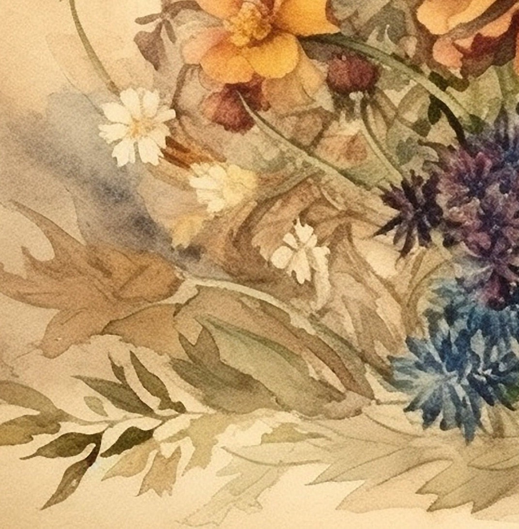 Vintage Flower Art Print Printable Antique Wildflower Print ...