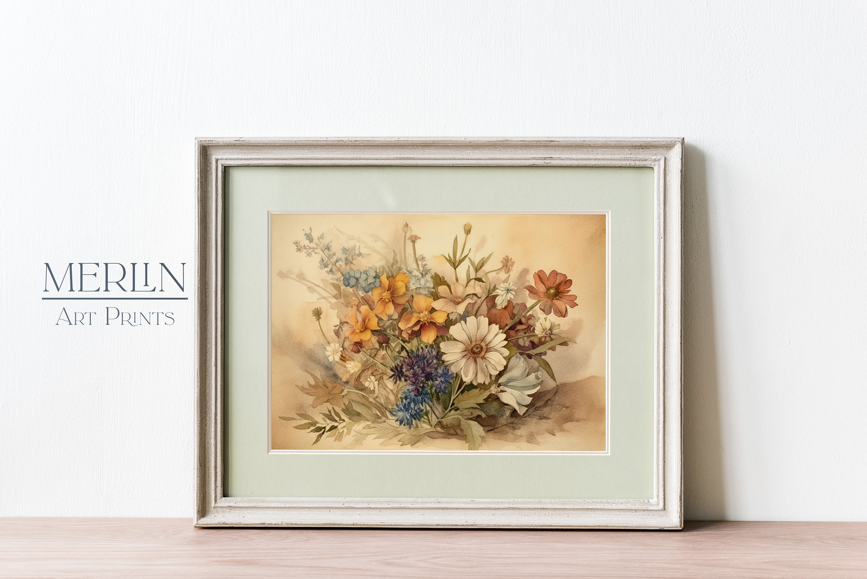 Vintage Flower Art Print Printable Antique Wildflower Print ...