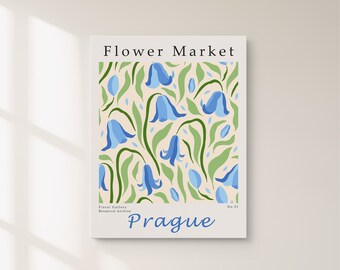 Impression marché aux fleurs, art mural botanique, affiche déco florale, affiche florale tendance, impression d'art colorée, marché aux fleurs téléchargement numérique FM21