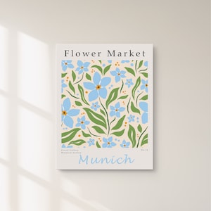 Flower Market Print, Botanical Wall Art, Floral Decor Poster, Trendy Floral Poster, Colorful Art Print, Flower Market Digital Download FM16