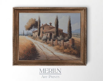 Italian Landscape Oil Painting Digital Download Printable Vintage Wall Art Print #30