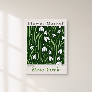 Flower Market Print, Botanical Wall Art, Floral Decor Poster, Trendy Floral Poster, Colorful Art Print, Flower Market Digital Download FM17
