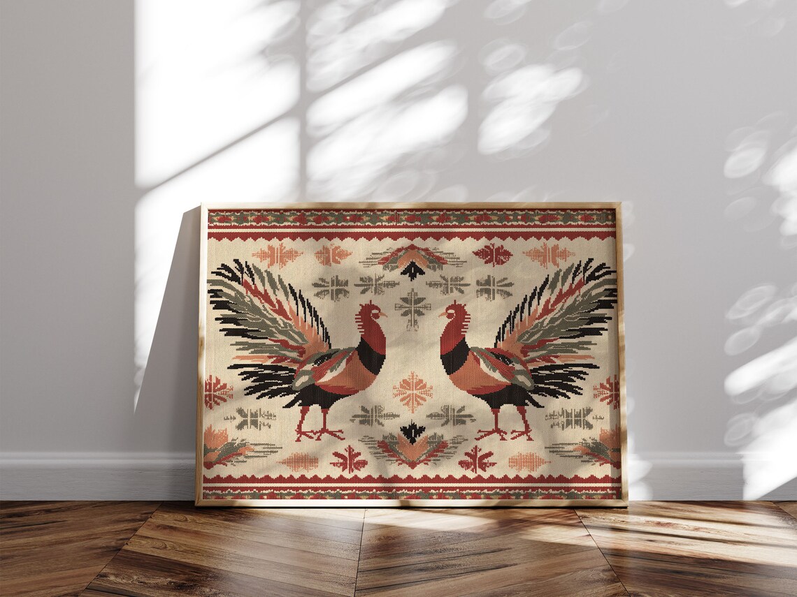 Rustic Turkey Art Print, Vintage Thanksgiving Farmhouse Decor (digital ...