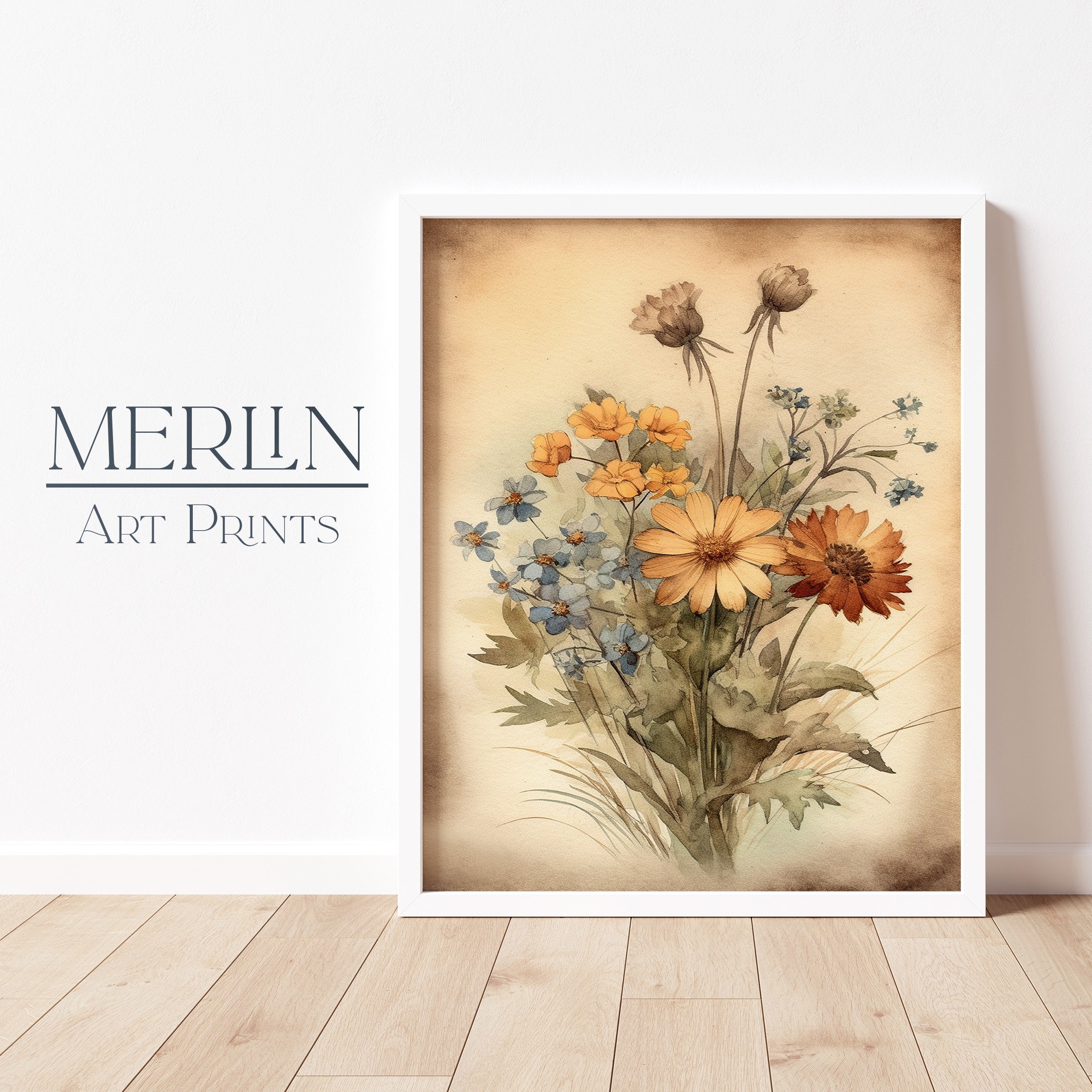 Antique Flower Art Print Printable Vintage Flower Art Downloadable ...
