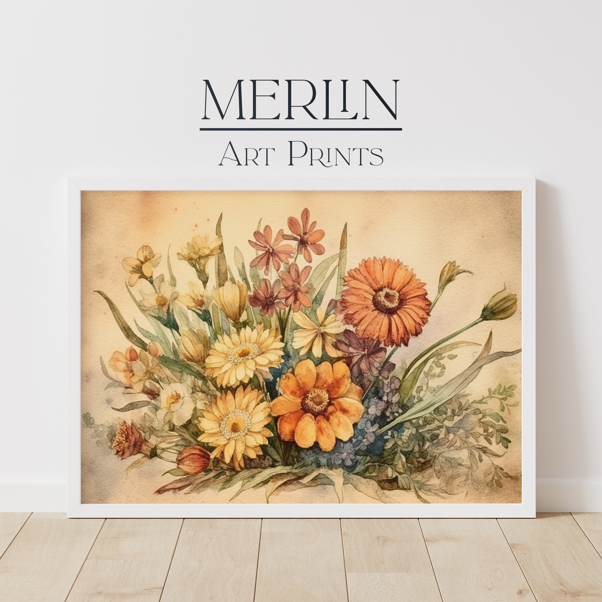 Vintage Flower Art Print Printable Antique Wildflower Print ...