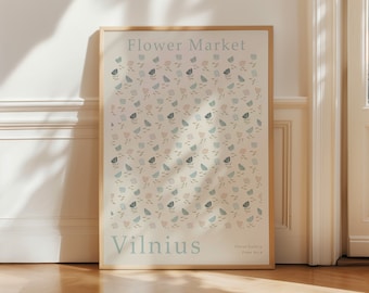 Flower Market Art Print, Floral Decor Poster (Digital Download)