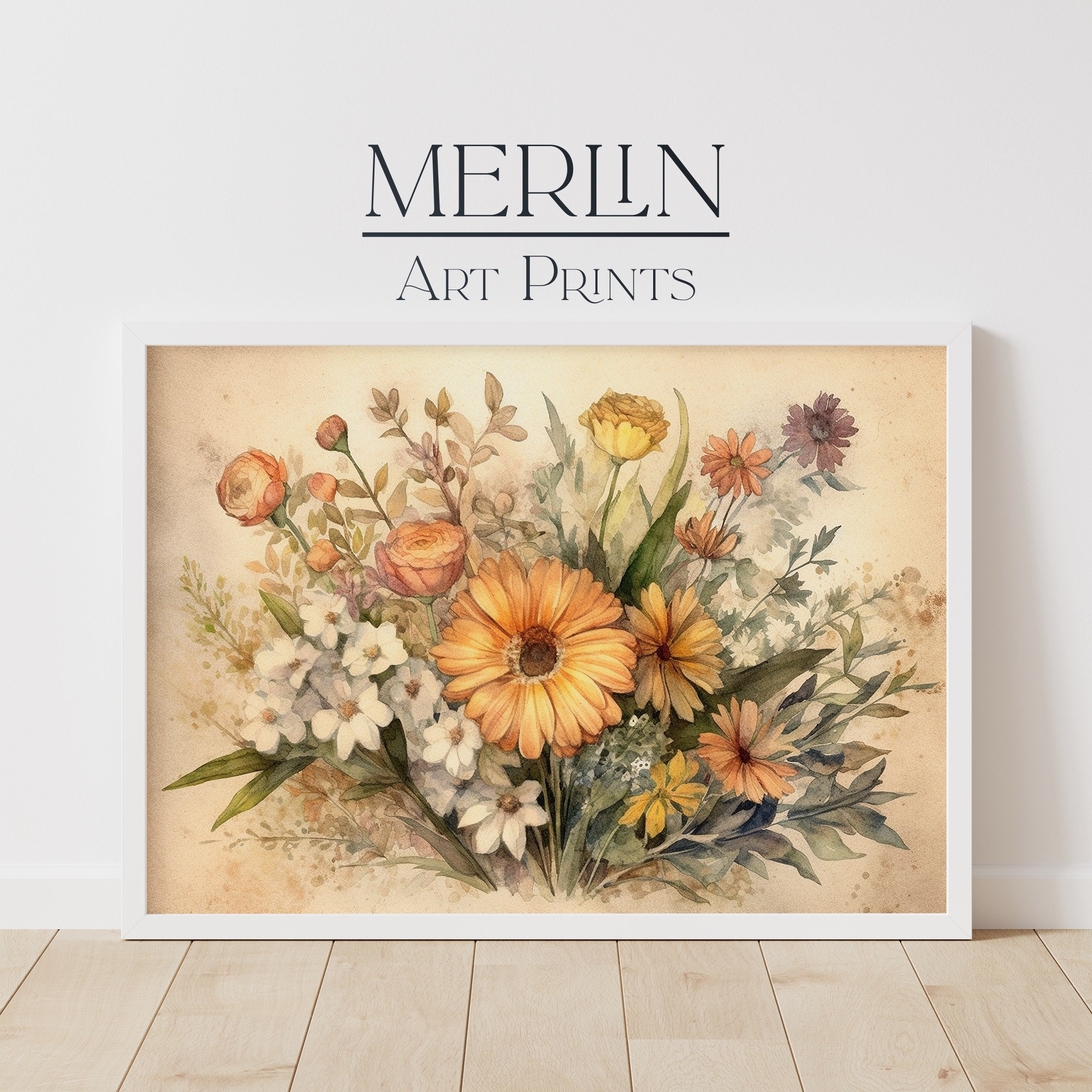 Vintage Flower Art Print Printable Antique Wildflower Print ...