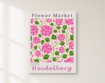 Impression du marché aux fleurs, art mural botanique, affiche de décoration florale, affiche florale tendance, impression d'art colorée, marché aux fleurs, téléchargement numérique FM35