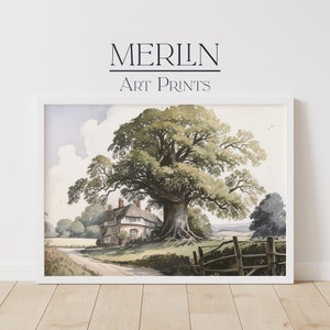 English Countryside Wall Art Digital Download PRINTABLE Vintage Landscape Watercolor Painting #22