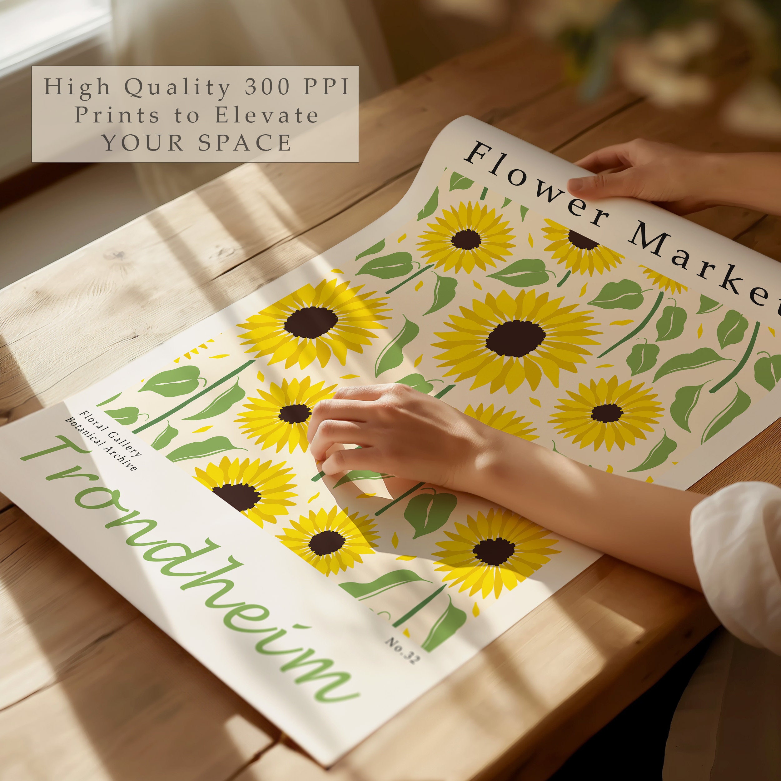 Flower Market Print Set of 9, Botanical Wall Art, Floral Decor Posters ...