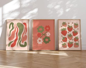 Retro Modern Prints Set, Boho Gallery Wall Art (Digital Download)
