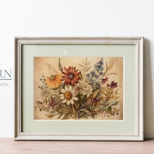 Vintage Flower Art Print Printable Antique Wildflower Print ...