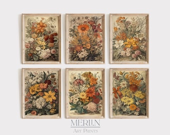 Vintage Botanical Prints Gallery Wall Art Set (Digital Download)