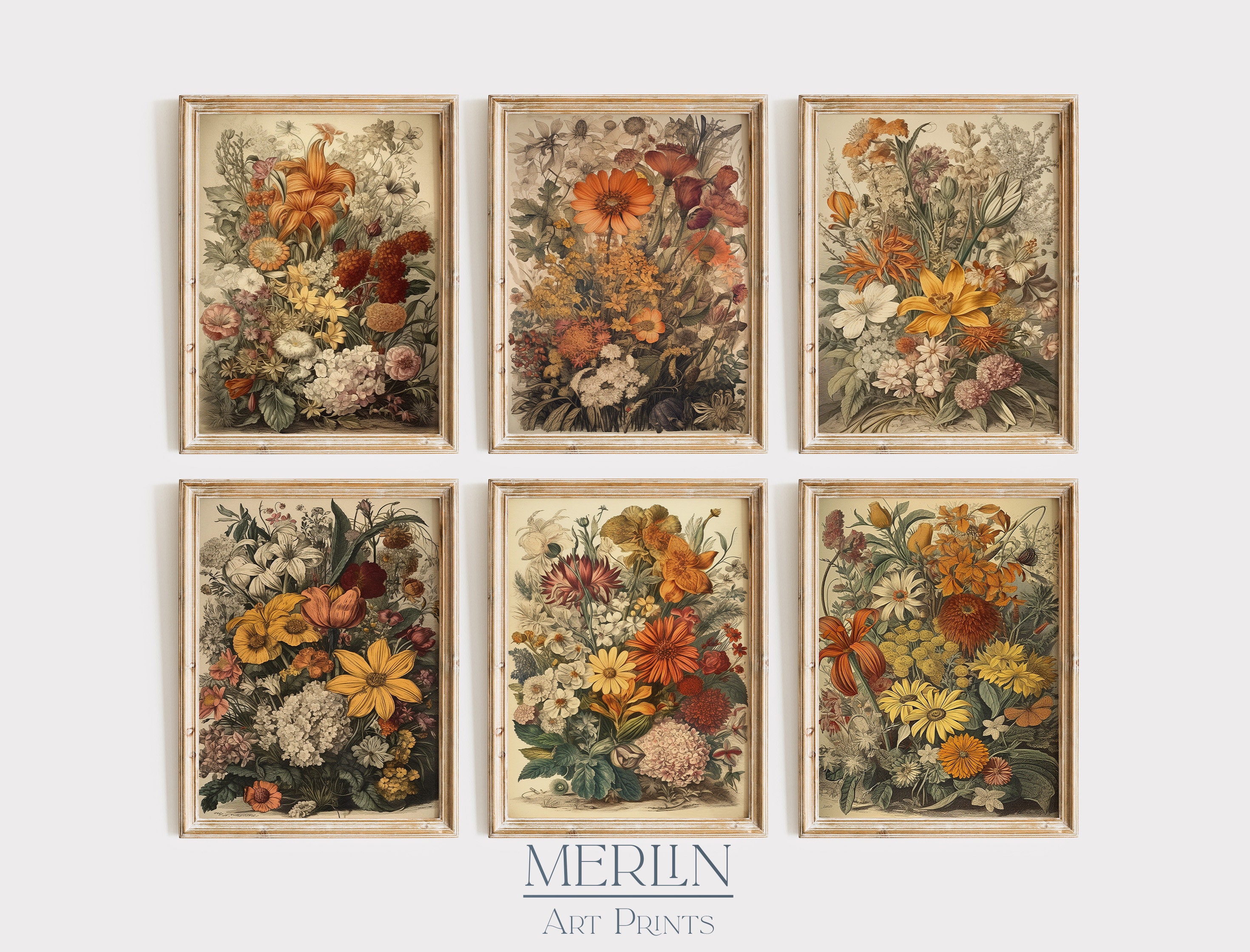 Vintage Botanical Prints Gallery Wall Art Set (digital Download) - Etsy