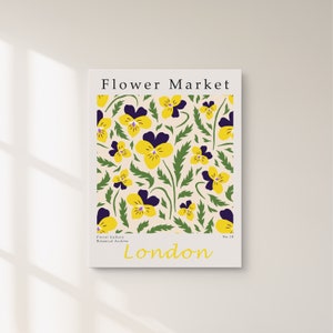 Flower Market Print, Botanical Wall Art, Floral Decor Poster, Trendy Floral Poster, Colorful Art Print, Flower Market Digital Download FM18