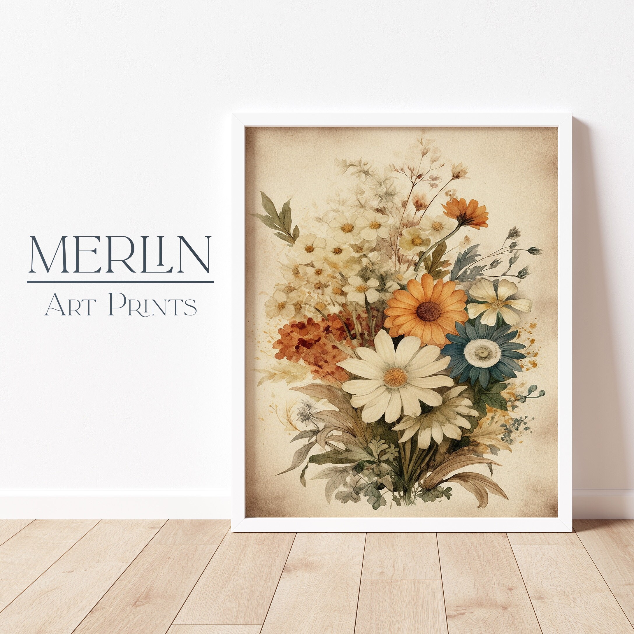 Vintage Flower Art Print Printable Antique Wildflower Print ...