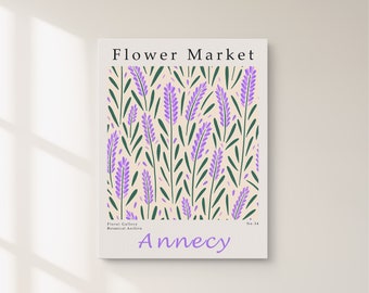 Floral Lavender Flower Market Print, Botanical Art (Digital Download)