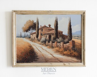 Italian Landscape Oil Painting Digital Download Printable Vintage Wall Art Print #30