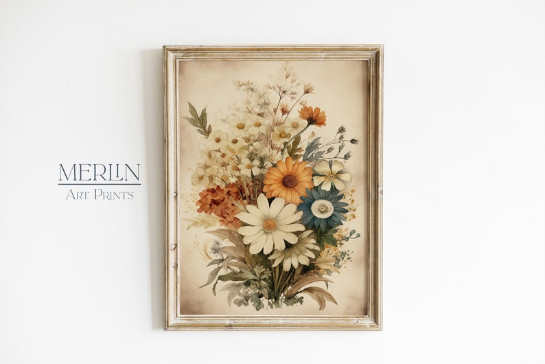 Vintage Flower Art Print Printable Antique Wildflower Print ...