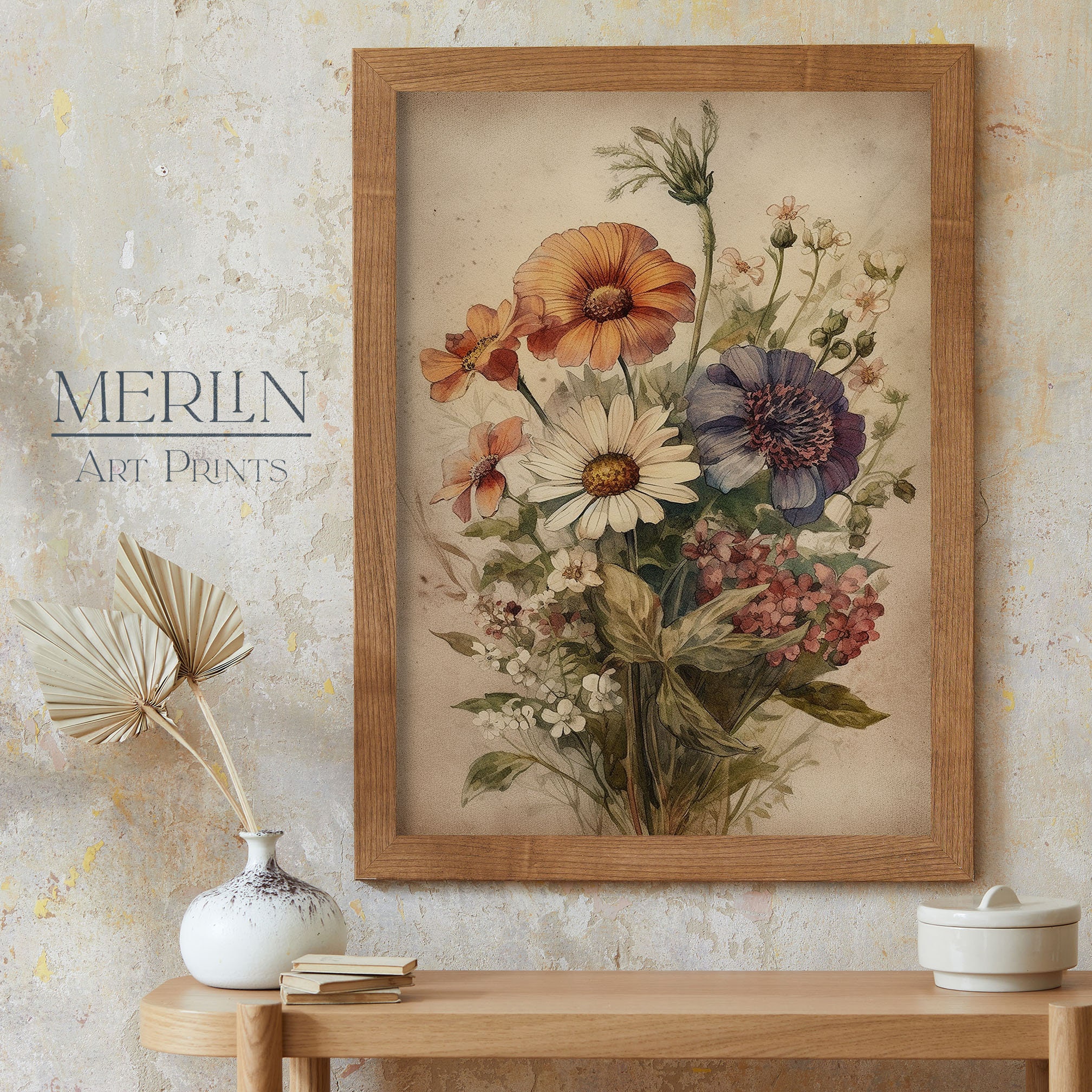 Vintage Flower Art Print Printable Antique Wildflower Print - Etsy