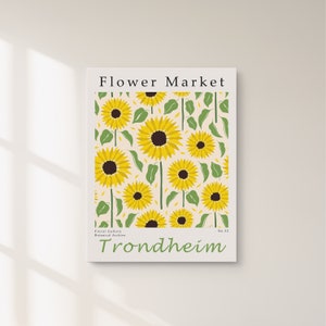 Flower Market Print, Botanical Wall Art, Floral Decor Poster, Trendy Floral Poster, Colorful Art Print, Flower Market Digital Download FM32