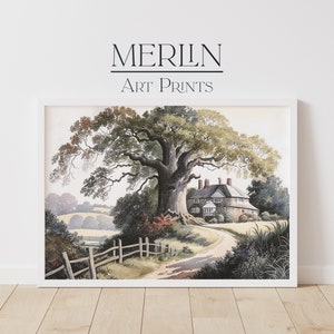 English Countryside Wall Art Digital Download PRINTABLE Vintage Landscape Watercolor Painting #23
