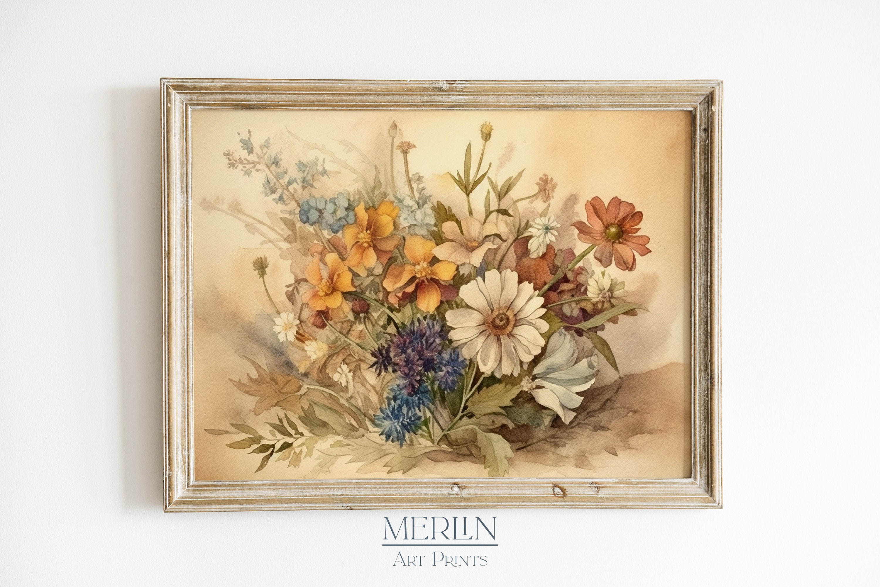 Vintage Flower Art Print Printable Antique Wildflower Print ...