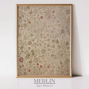Rustic Antique Textile Art Neutral Tapestry Wall Print Beige Printable Art for Farmhouse Living Room Decor Vintage Digital Download 330