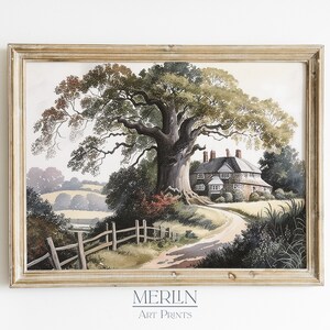 English Countryside Wall Art Digital Download PRINTABLE Vintage Landscape Watercolor Painting #23