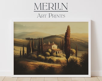 Italian Landscape Oil Painting Digital Download Printable Vintage Wall Art Print #27