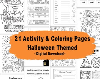 Halloween Thema Aktivität & Ausmalseiten für Kleinkinder - Kinder| Digitaler Download