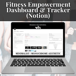 Fitness Notion Planner, Notion Template Fitness, Notion Dashboard, Fitness Planner For Productivity And Organization, Minimalist Aesthetic