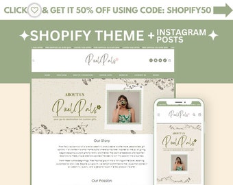 Aesthetic Shopify Theme -  cottagecore Shopify Template - Shopify theme for Gifts - Shopify theme for Digital Products - PIXEL PALS CORNER