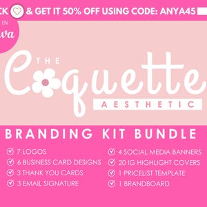 Branding Kit, Branding Bundle, Aesthetic Minimalist Brand Kit, Branding Package, Pink Branding, Fun Branding Kit for Small Business